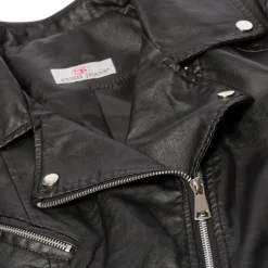 Giacca nera effetto pelle da donna Swish Jeans