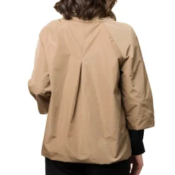 Giacca Spolverino da donna beige con bottoni e tasche Swish Jeans