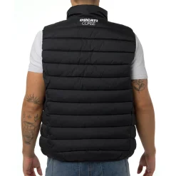 Gilet trapuntato nero da Uomo con logo Ducati Corse