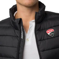 Gilet trapuntato nero da Uomo con logo Ducati Corse
