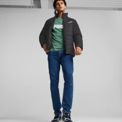 Giubbino uomo nero con logo a contrasto Puma