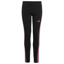Leggings neri da Bambina con bande rosa adidas JG 3S LEG 230