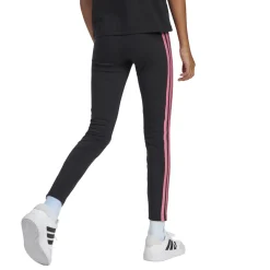 Leggings neri da Bambina con bande rosa adidas JG 3S LEG 230