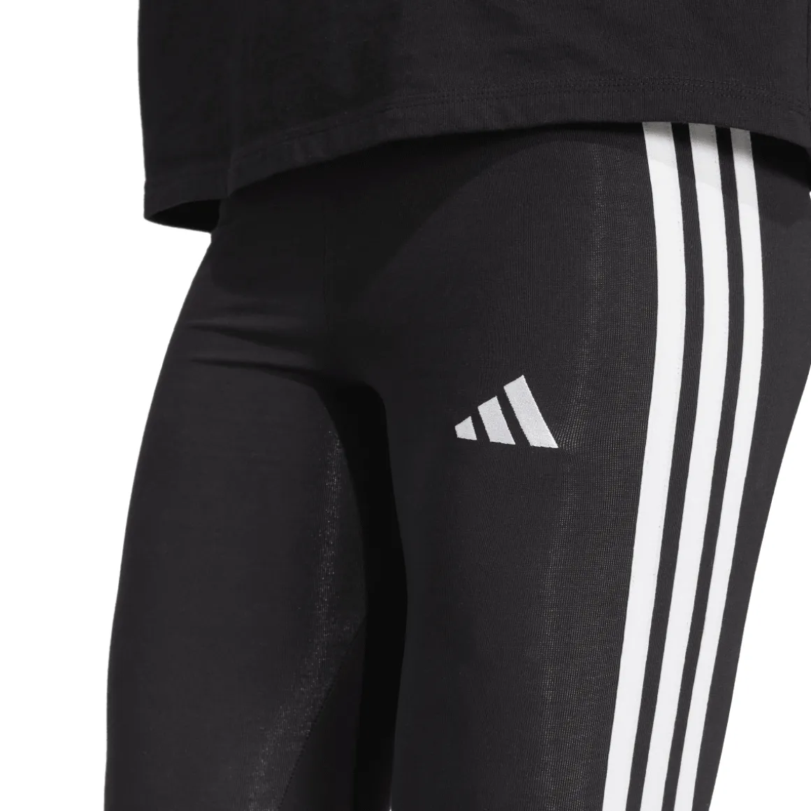 Leggings neri da Donna con bande laterali e logo sul lato adidas