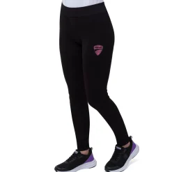 Leggins sportivi neri da Donna in cotone con logo Ducati Corse