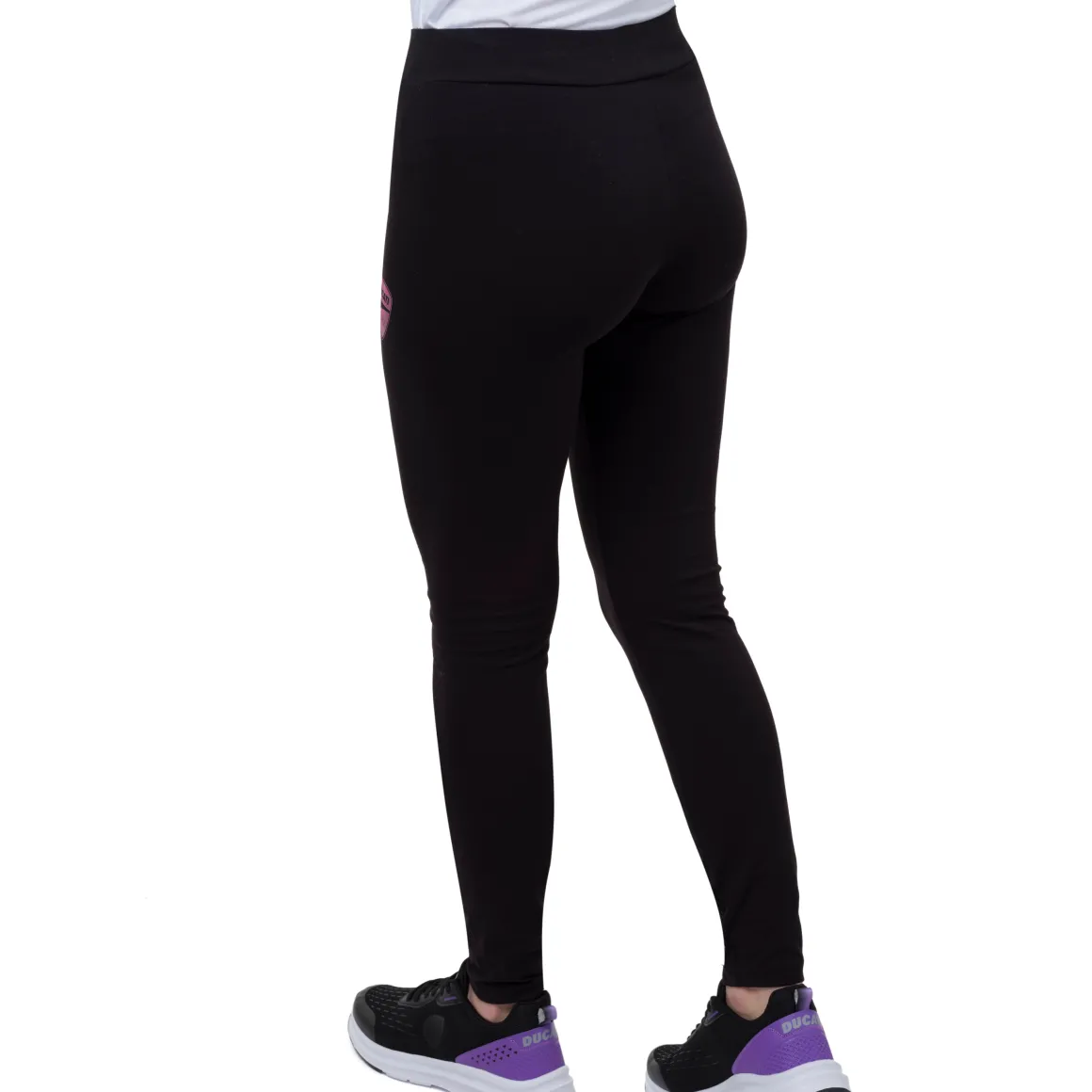 Leggins sportivi neri da Donna in cotone con logo Ducati Corse