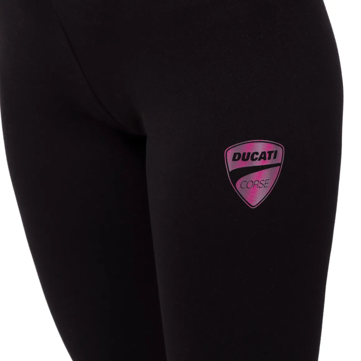 Leggins sportivi neri da Donna in cotone con logo Ducati Corse
