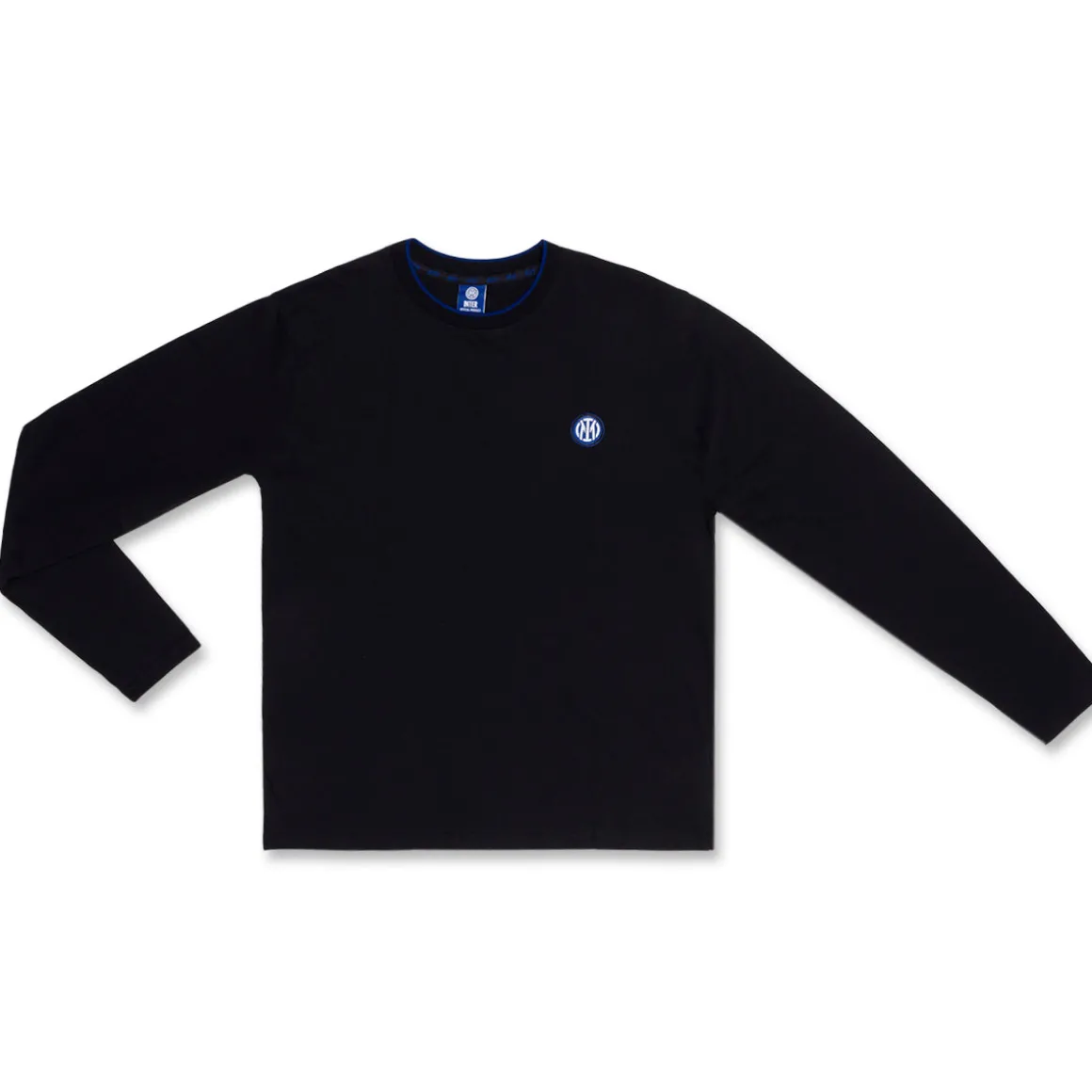 Maglia girocollo da uomo nera con logo Inter