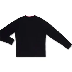 Maglia girocollo nera da uomo con logo Milan