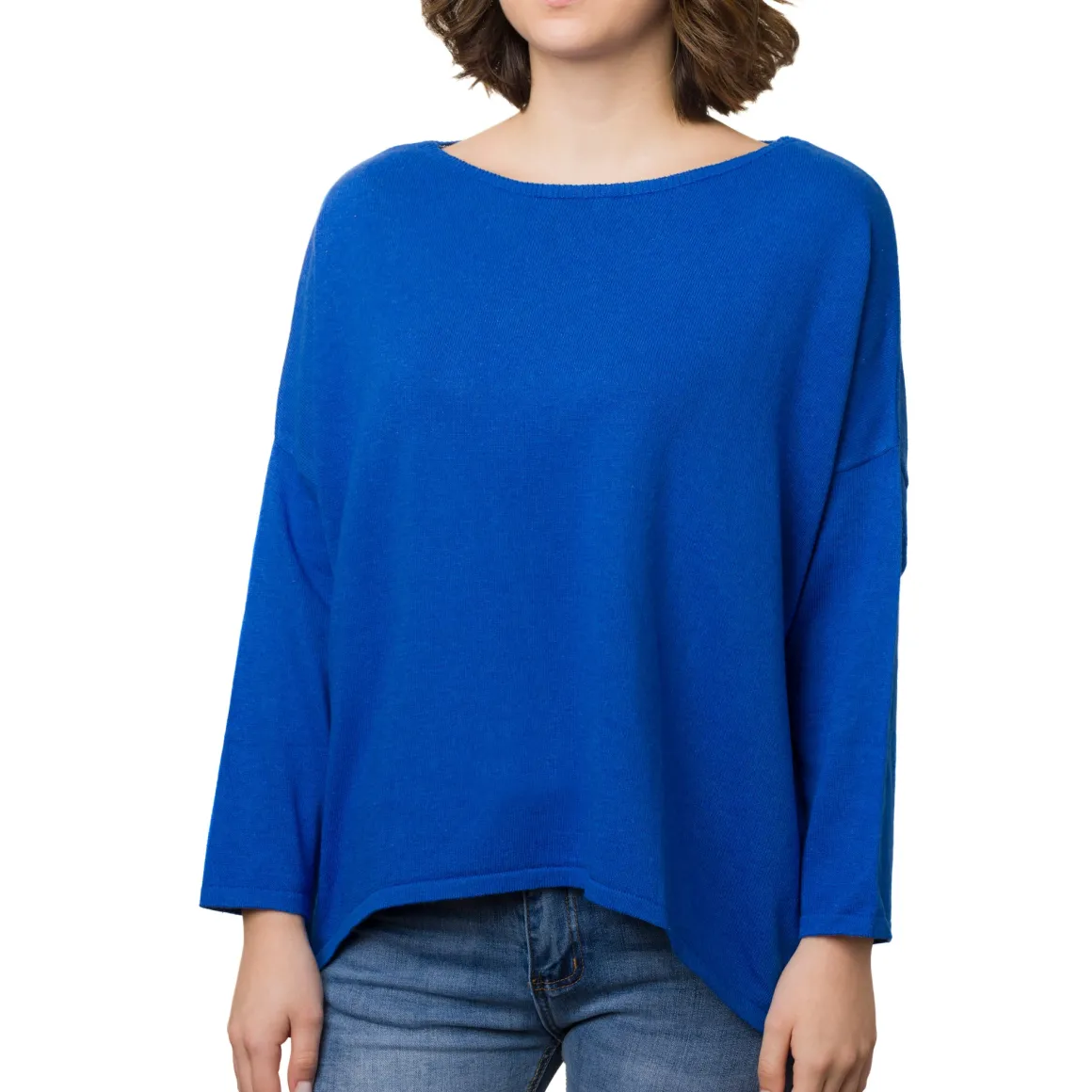 Maglioncino girocollo da donna blu Swish Jeans