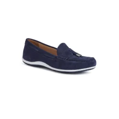 Mocassini blu navy da Donna in pelle scamosciata con nappina Geox