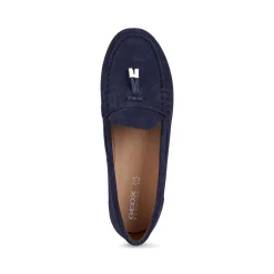 Mocassini blu navy da Donna in pelle scamosciata con nappina Geox
