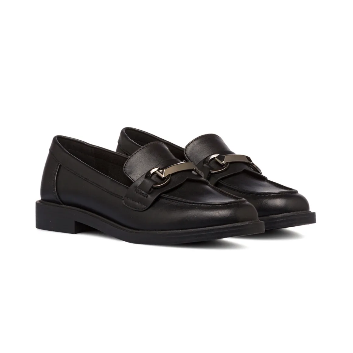 Mocassini chunky da donna neri Lora Ferres con fibbia