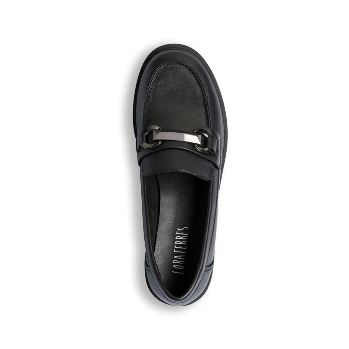 Mocassini chunky da donna neri Lora Ferres con fibbia