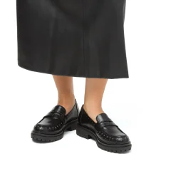 Mocassini chunky da donna neri con borchie Swish Jeans