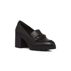 Mocassini comfort neri con tacco da donna P Soft