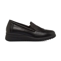 Mocassini comfort neri da Donna con effetto pitonato P Soft