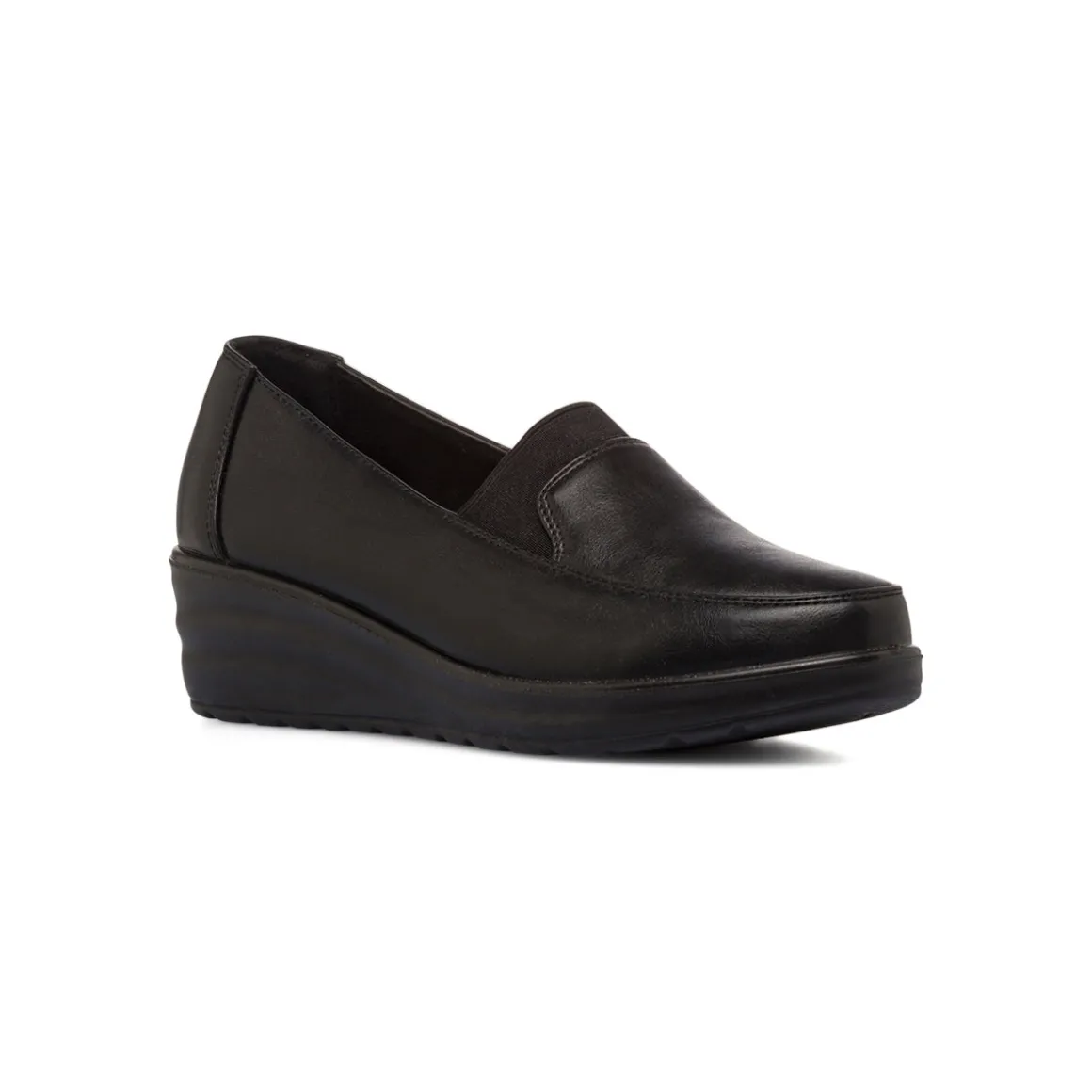 Mocassini comfort neri da Donna con zeppa P Soft