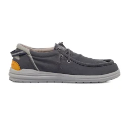 Mocassini da Uomo in tessuto blu navy con soletta in pelle Lumberjack