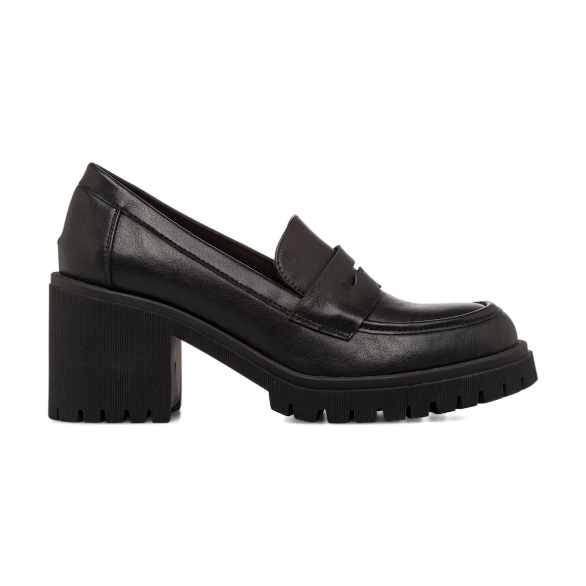 Mocassini loafer neri da Donna con tacco 5 cm Lora Ferres