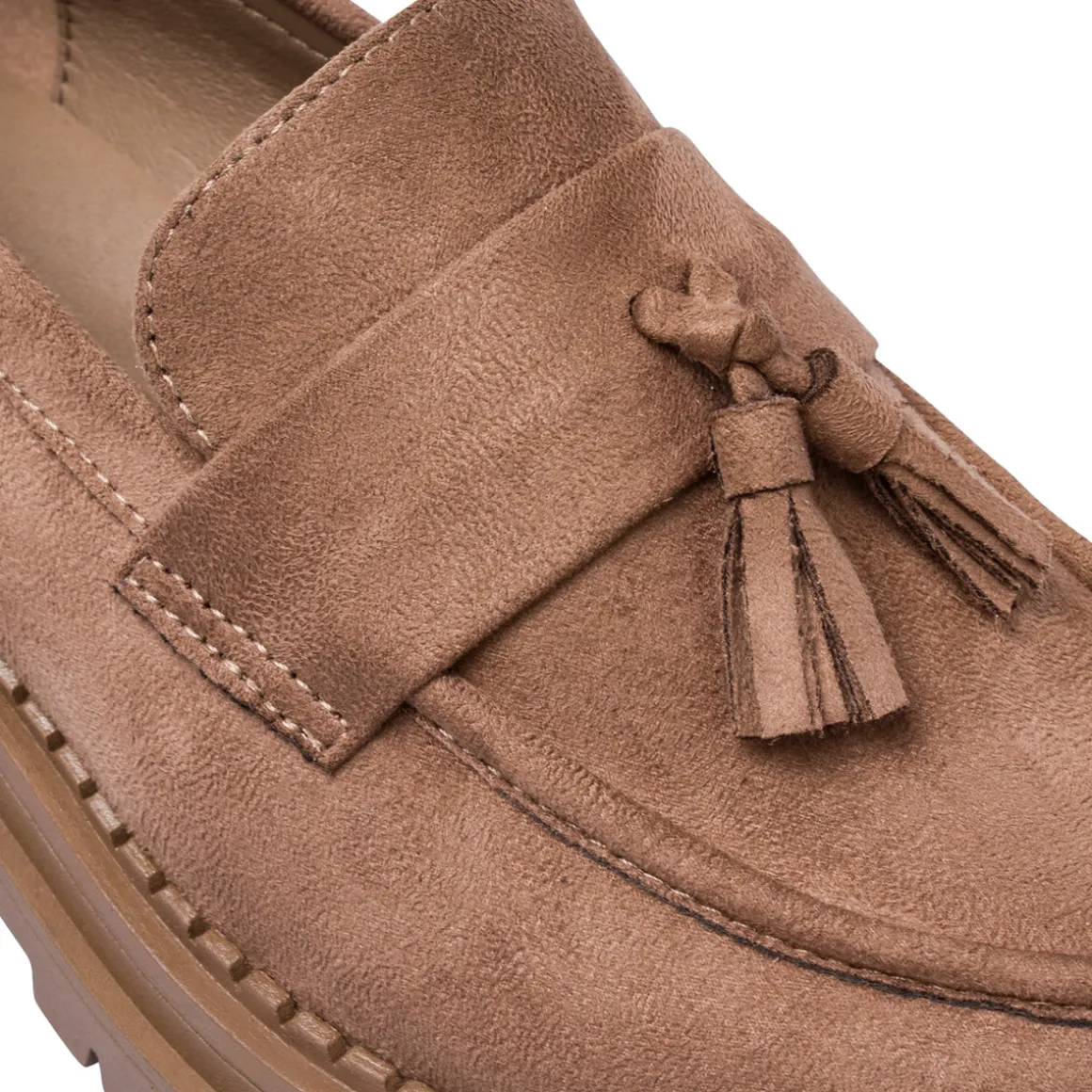 Mocassini marroni da Donna con nappine effetto scamosciato Swish Jeans