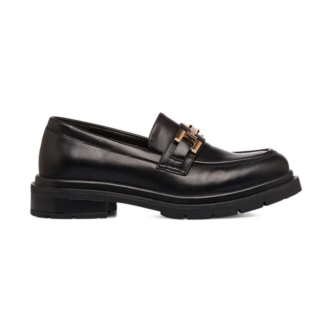 Mocassini neri da donna con morsetto dorato Swish Jeans