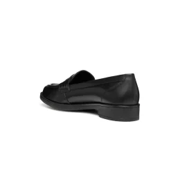Mocassini neri da Donna in pelle con suola traspirante Geox
