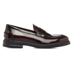Mocassini Penny Loafer Bordeaux da Donna in pelle effetto lucido Primopiano