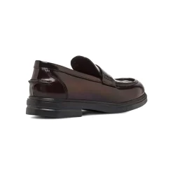 Mocassini Penny Loafer Bordeaux da Donna in pelle effetto lucido Primopiano