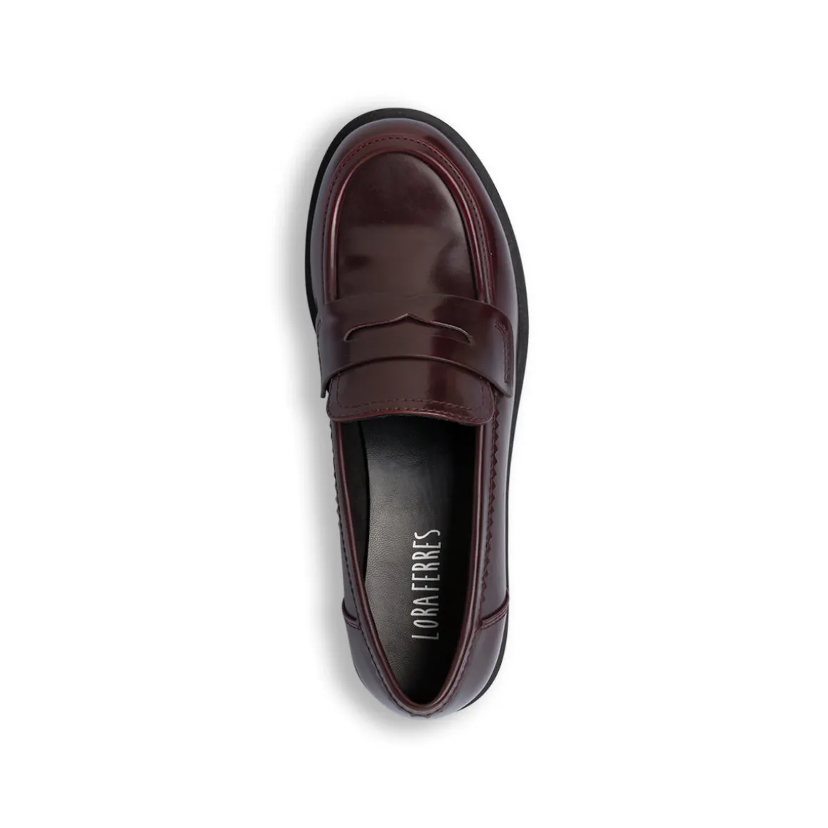 Mocassini penny loafer bordeaux da Donna Lora Ferres