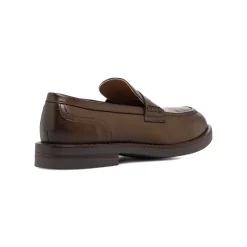 Mocassini Penny Loafer marroni da Uomo in similpelle Riflessi Urbani