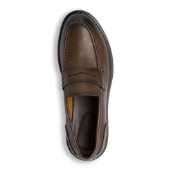 Mocassini Penny Loafer marroni da Uomo in similpelle Riflessi Urbani