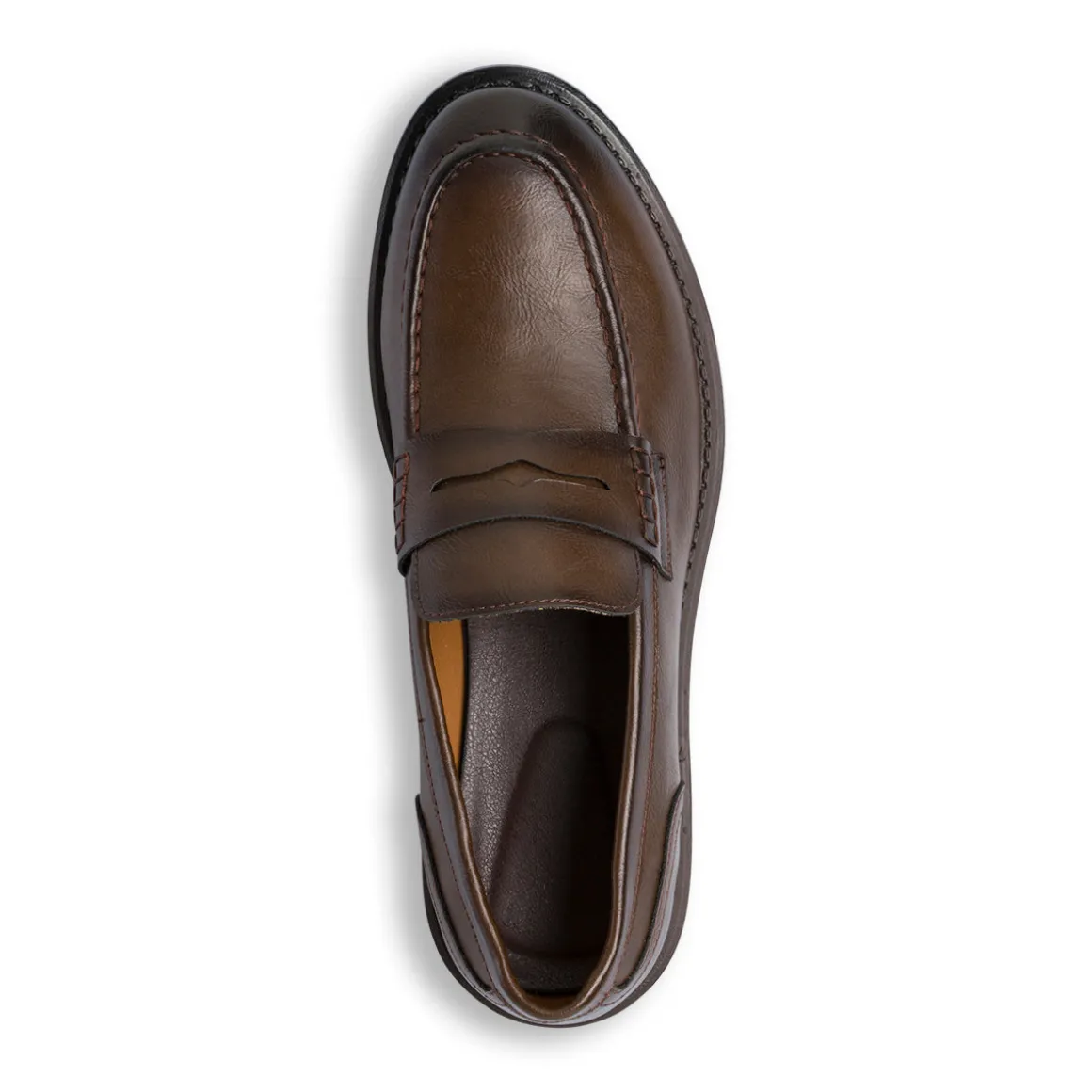 Mocassini Penny Loafer marroni da Uomo in similpelle Riflessi Urbani