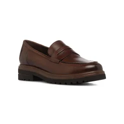 Mocassini Penny Loafer marroni da Donna in pelle Primopiano