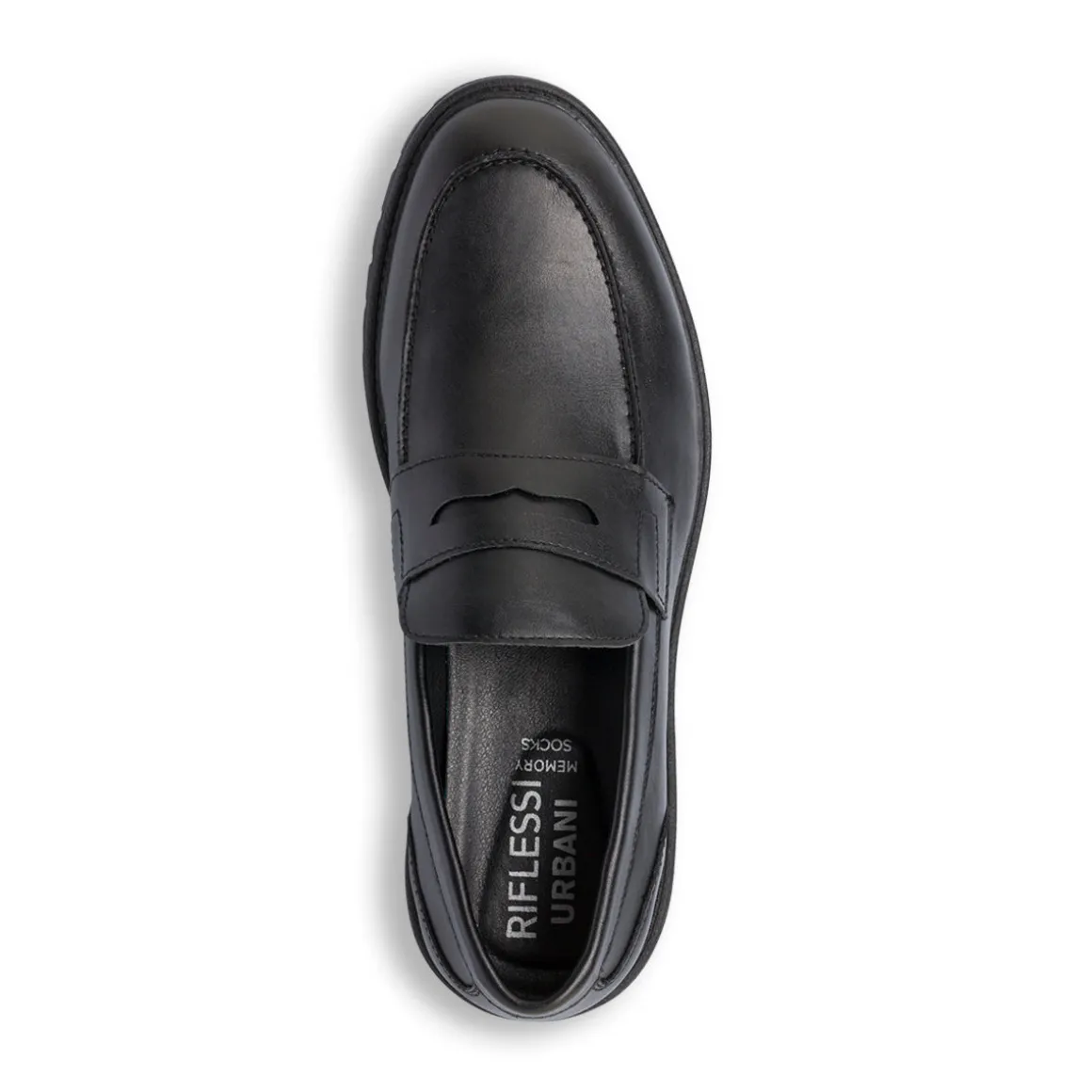 Mocassini Penny loafer neri da Uomo Riflessi Urbani