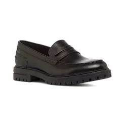 Mocassini Penny Loafer neri da Uomo in pelle Primopiano