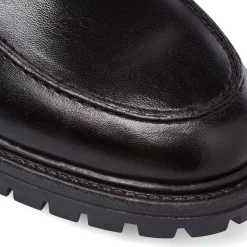 Mocassini Penny Loafer neri da Uomo in pelle Primopiano