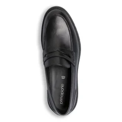 Mocassini Penny Loafer neri da Uomo in pelle Primopiano