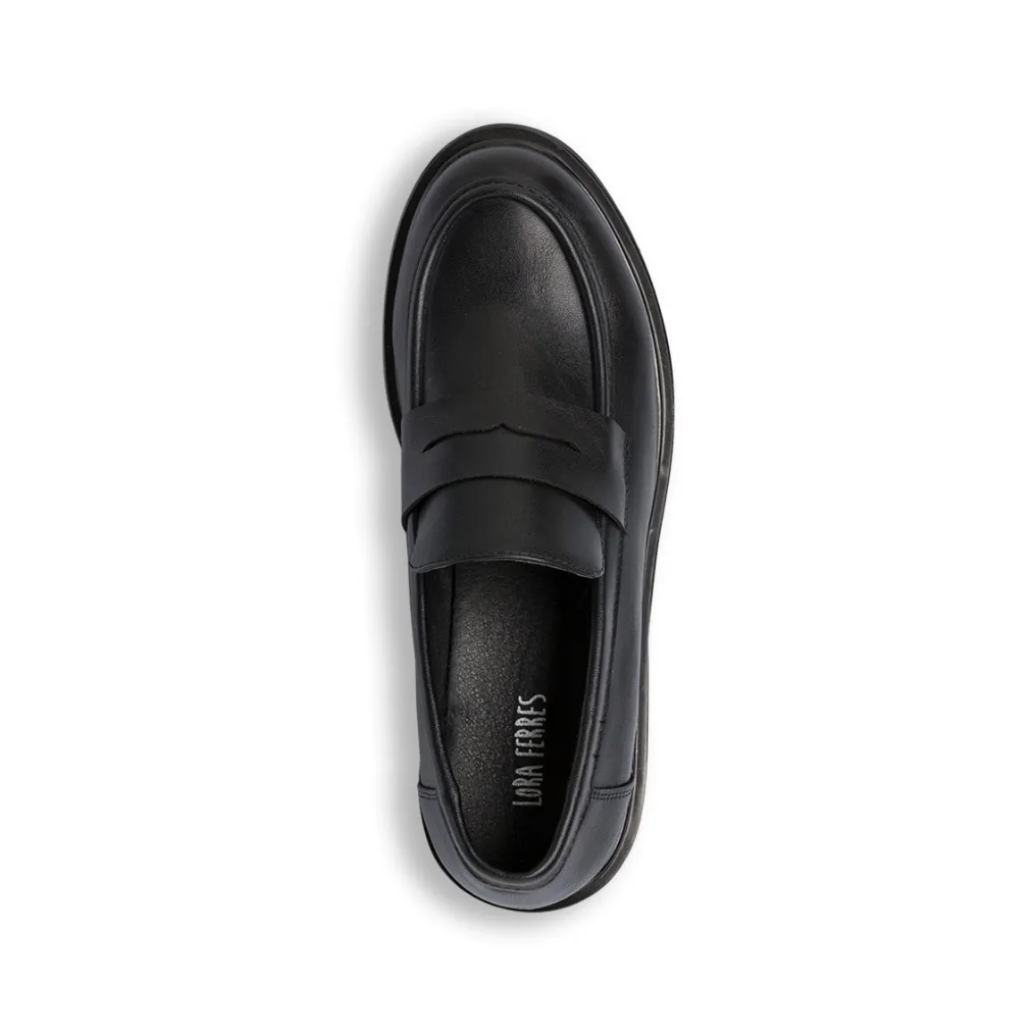 Mocassini penny loafer neri da Donna Lora Ferres