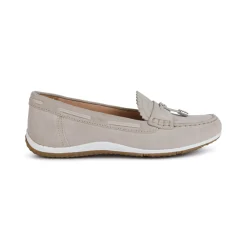 Mocassini taupe da Donna con nappine e suola traspirante Geox