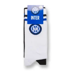 Pacco da 2 calzini alti da uomo neri e bianchi con logo Inter