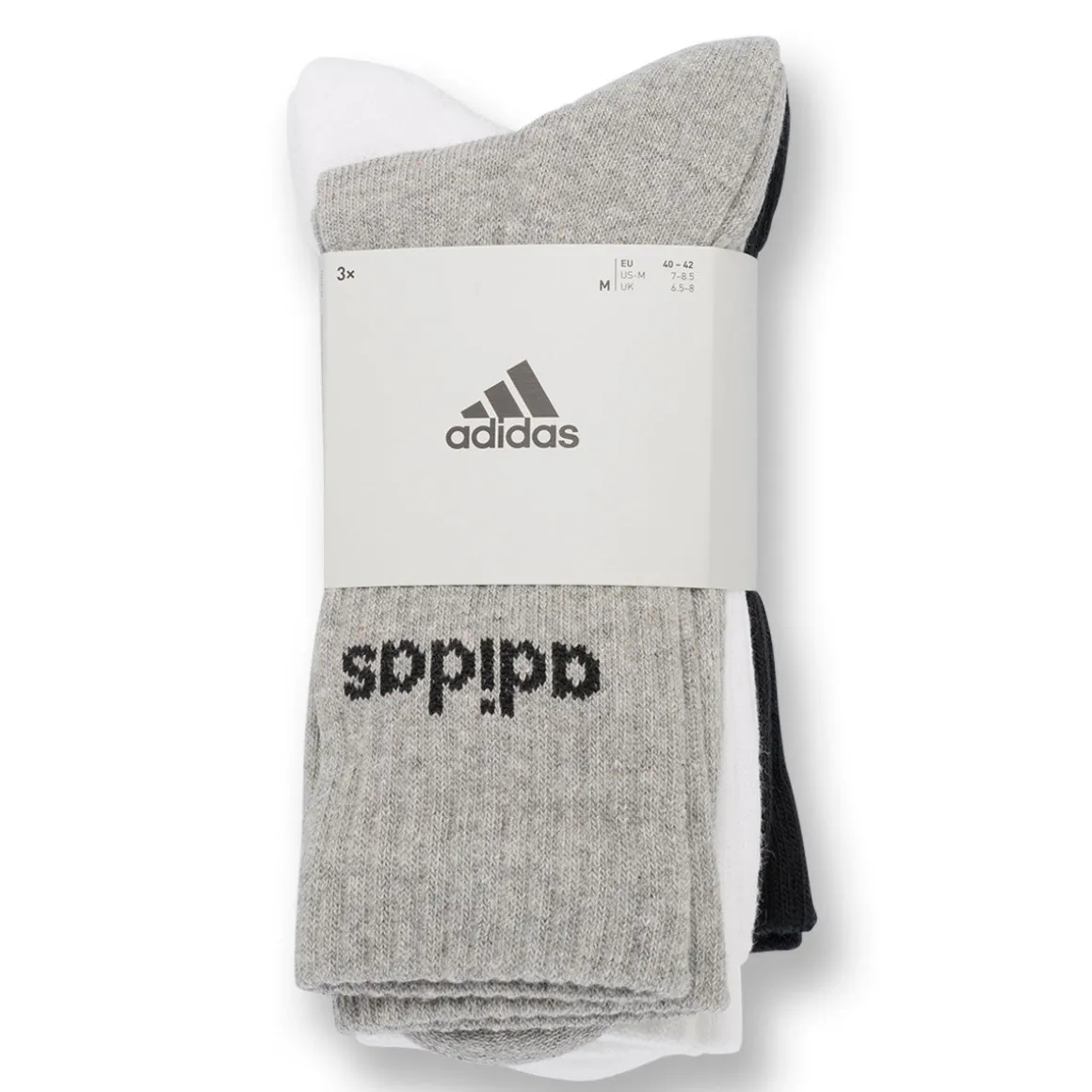 Pacco da 3 calzini neri, bianchi e grigi adidas Thin Linear-Cut
