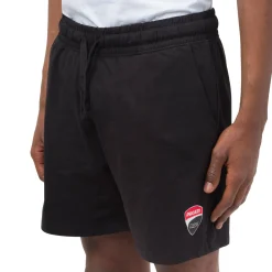 Pantaloncini corti sportivi in cotone neri da Uomo con logo Ducati Corse