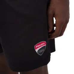Pantaloncini corti sportivi in cotone neri da Uomo con logo Ducati Corse