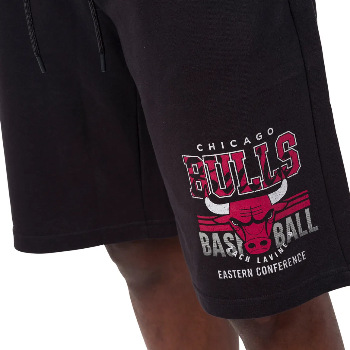 Pantaloncini corti Sportivi da Uomo neri con stampa Chicago Bulls e Zach Lavine NBA