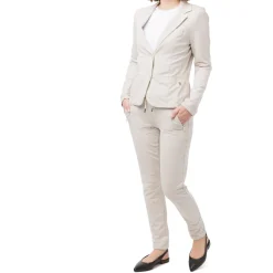 Pantaloni in felpa elasticizzati beige da Donna con tasche Swish Jeans