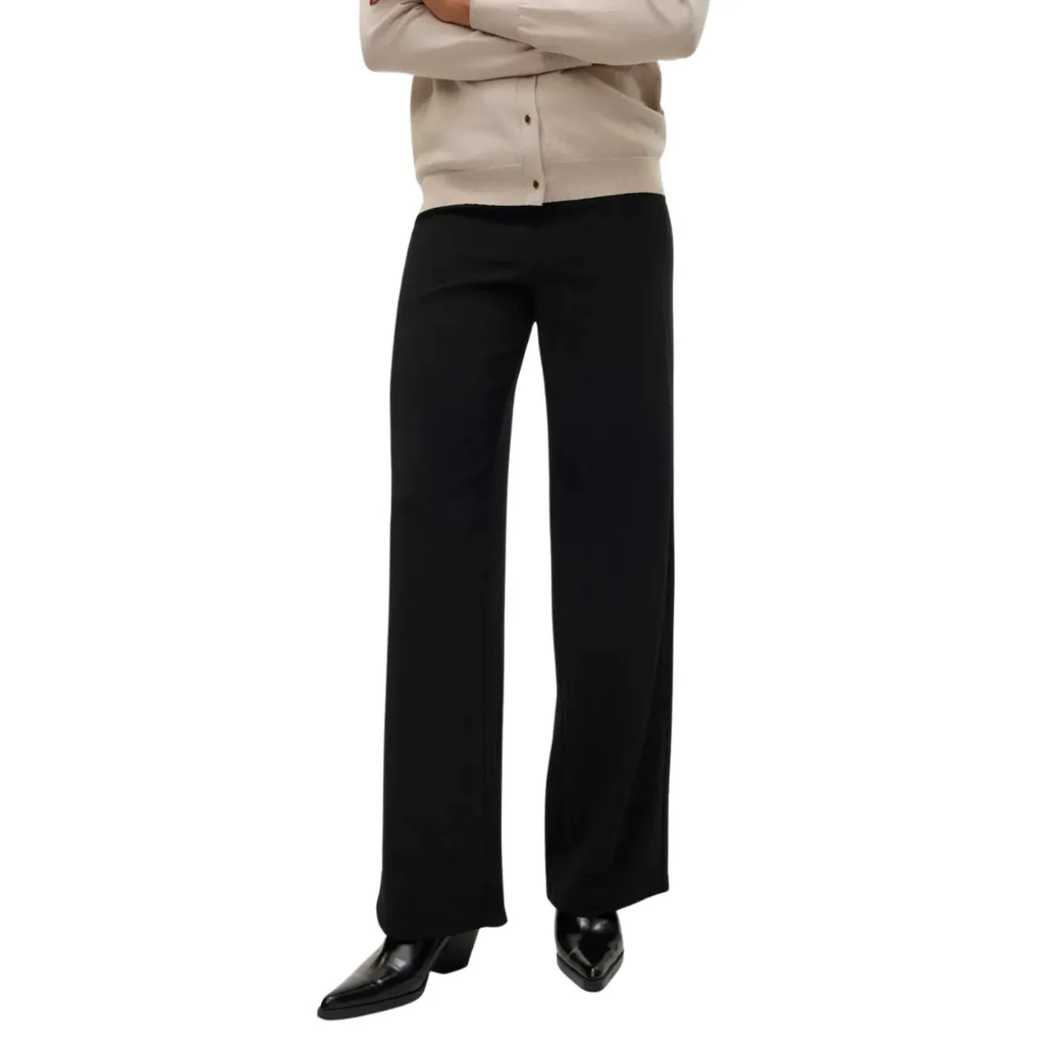 Pantaloni in tessuto morbido ampi neri da Donna Vero Moda