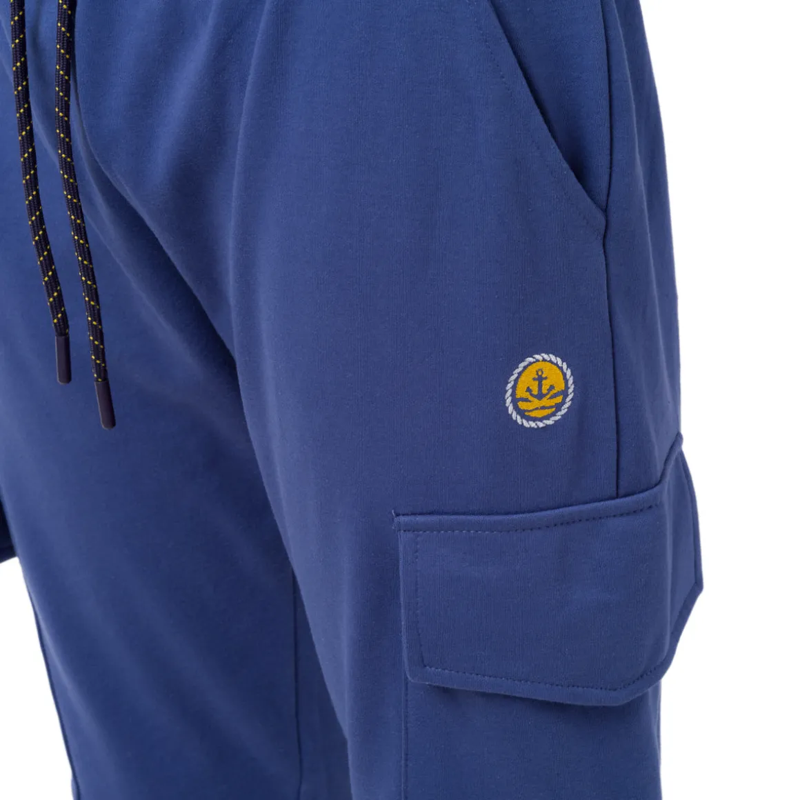 Pantaloni Jogger Cargo da Uomo Azzurri con Tasche Laterali e Vita Elasticizzata Navy Sail