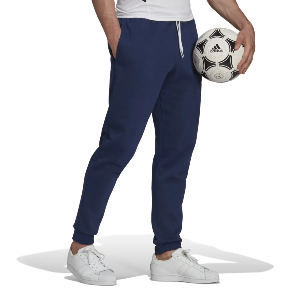 Pantaloni joggers blu con logo a contrasto adidas Entrada 22