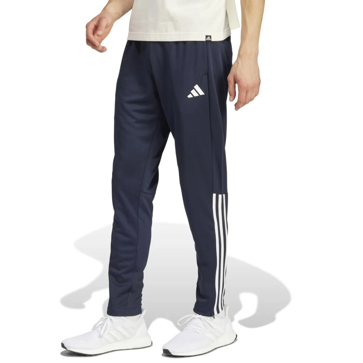 Pantaloni joggers blu da uomo con strisce bianche adidas Sereno